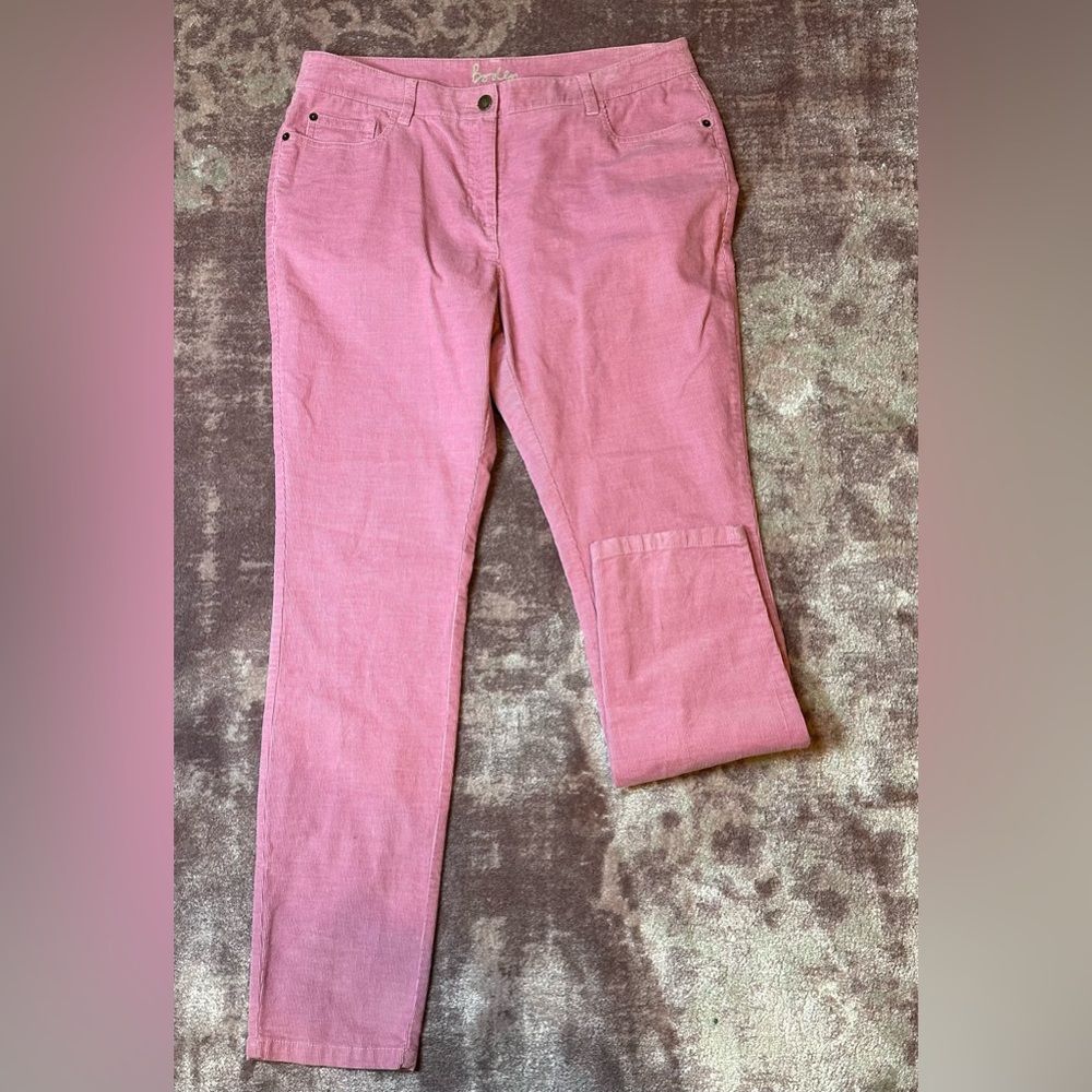 Boden Women's Corduroy Cord Trousers Size UK 14/US 10R Pink Lilac